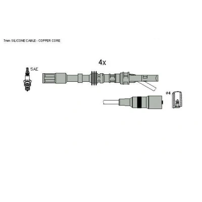 Kuva HITACHI 134134 Sytytysjohto SKODA: Octavia I Hatchback, 1 Combi, VOLKSWAGEN: Golf 4, 4 Variant, Bora Sedan, AUDI: A3 Hatchback