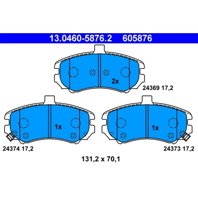 Kuva ATE 13.0460 5876.2 Jarrupalat akustisella kulumavaroittimella HYUNDAI: Elantra III Hatchback, Sedan