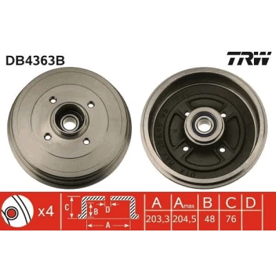 Kuva TRW DB4363B Jarrurumpu laakerilla, ilman ABS sensorirengasta 213