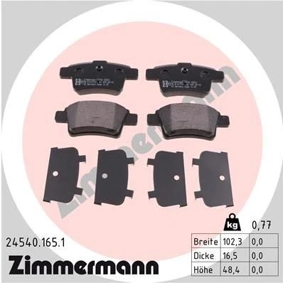 Kuva ZIMMERMANN 24540.165.1 Jarrupalat Valokuva vastaa toimituslaajuutta CITROËN: C4 I Grand Picasso, Picasso 1