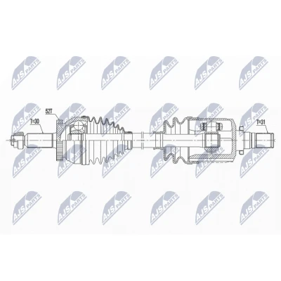 Kuva NTY NPW HY 561 Vetoakseli Etuakseli, vasen 670 99 HYUNDAI: ix55