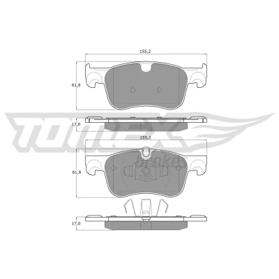 Kuva TOMEX brakes TX 18 35 Jarrupalat Etuakseli Kulumisenilmaisemelle CITROËN: C4 Grand Picasso 2, Berlingo, OPEL: Combo E Van / Farmari