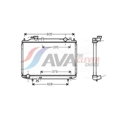Kuva AVA COOLING SYSTEMS MZ2171 Jäähdytin Alumiini 450mm 648mm 31mm Ilman nestesäiliötä Jäähdytysrivat juotetut FORD: Ranger Mk2, MAZDA: BT 50 Pick up