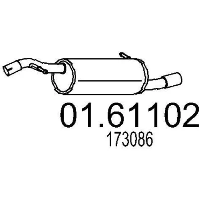 Kuva MTS 01.61102 Takaäänenvaimennin 1040 PEUGEOT: 207 Hatchback, CC