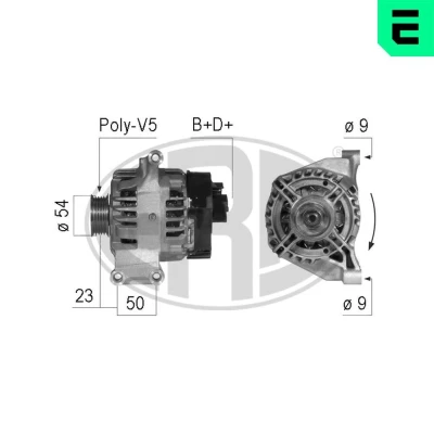 Kuva ERA 210744A Laturi 14V 120A FIAT: Grande Punto Hatchback, 500 Doblo II Van / Farmari, FORD: KA Hatchback