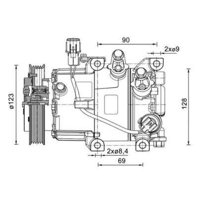 Kuva MAHLE ORIGINAL ACP 1465 000P Ilmastoinnin Kompressori 6VS12e 12 PAG 46 YF R 1234yf, 134a