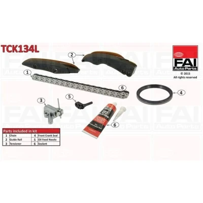 Kuva FAI AutoParts TCK134L Jakoketjusarja Tiivisteillä, ilman hammaspyöriä Yksinkertainen, Niittiketju BMW: 3 Sedan, 5 Touring, MINI: Hatchback