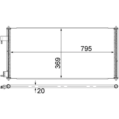 Kuva MAHLE ORIGINAL AC 689 000S Ilmastoinnin Lauhdutin ilman vedenerotinta 14 14,2 748 FORD: Transit Connect Mk1 Van