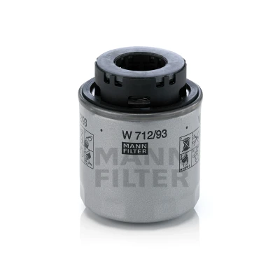 Kuva MANN FILTER W 712/93 Öljynsuodatin 3/4 16 UNF 1B 2 peruutuksenestoventtiilillä Ruuvattava suodatin VOLKSWAGEN: Jetta 3, GOLF 5, 6