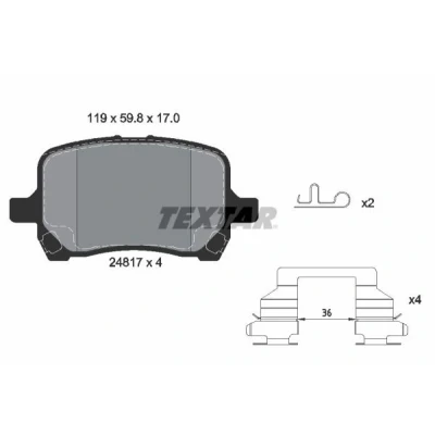 Kuva TEXTAR 2481701 Jarrupalat akustisella kulumavaroittimella CHEVROLET: HHR MPV