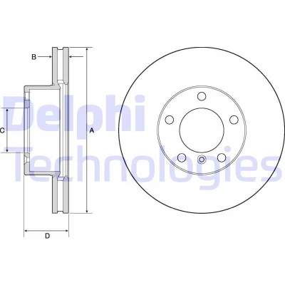 Kuva DELPHI BG9145C Jarrulevyt 315 30 5 Tuuletettu pinnoitettu hiiliteräs ilman pyöränlaakeria, ABS sensorirengasta MERCEDES BENZ: G sarja SUV