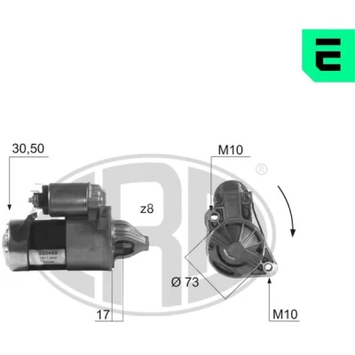 Kuva ERA 220489A Starttimoottori 12 1,2 8 MITSUBISHI: PAJERO 1, Sport 1 SUV, 2, KIA: SORENTO