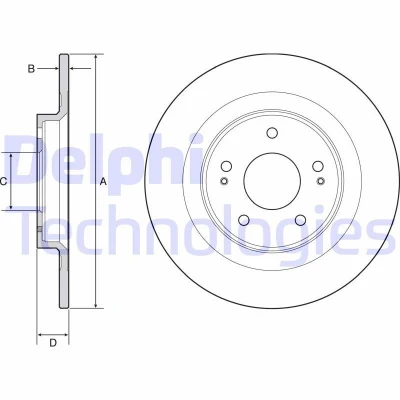 Kuva DELPHI BG4924C Jarrulevyt 302 10 5 täysi pinnoitettu käsittelemätön ilman pyöränlaakeria, ABS sensorirengasta MITSUBISHI: ASX SUV, OUTLANDER 3