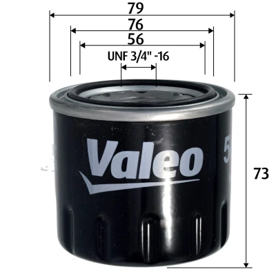 Kuva VALEO 586159 Öljynsuodatin UNF 3/4&quot; 16 Ruuvattava suodatin CHRYSLER: 300C Sedan, Touring, Sebring III DODGE: Caliber, Avenger Sedan