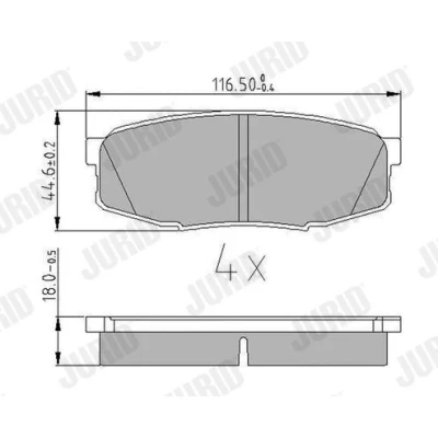 Kuva JURID 572597J Jarrupalat Ei kulumisenilmaisimelle Ilman tarvikkeita TOYOTA: Land Cruiser 200