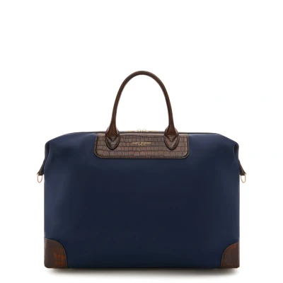 Kuva Isabel Bernard Leather/Nylon Blue Travel Bag Women 41cm IB20002 942
