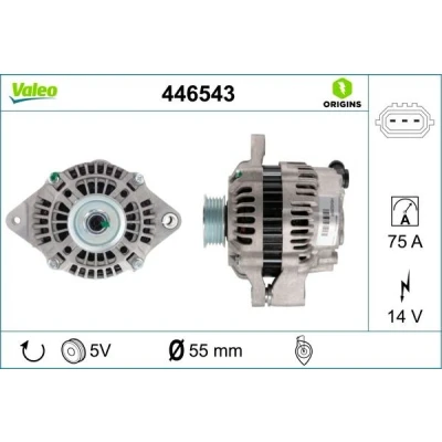 Kuva VALEO 446543 Laturi 14V 75A SUZUKI: SX4 I Hatchback, SWIFT 3, Grand Vitara 2 SUV