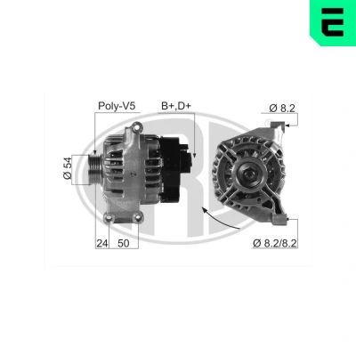 Kuva ERA 210663A Laturi 14V 90A FIAT: Punto II Hatchback, Doblo Van / Farmari, Evo FORD: KA Hatchback