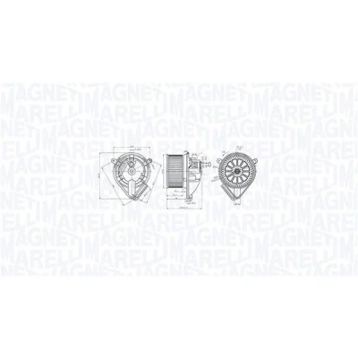 Kuva MAGNETI MARELLI 069412764010 Lämmityslaitteen Puhallin MERCEDES BENZ: Vito Bussi, Sprinter 2 T 3 Van, VOLKSWAGEN: LT 28 46 Kasten