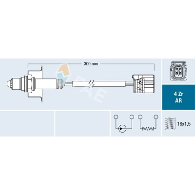 Kuva FAE 75622 Lambda Anturi HONDA: CIVIC 8, CR V 3, 8 Hatchback