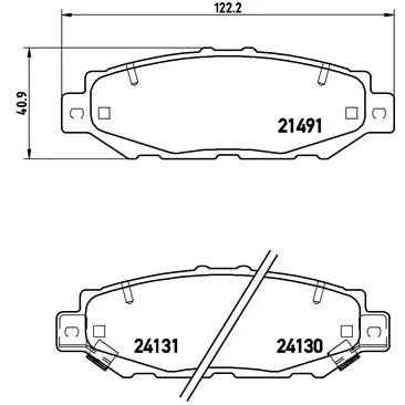 Kuva BREMBO P 83 038 Jarrupalat akustisella kulumavaroittimella Ilman tarvikkeita TOYOTA: Supra IV, Crown Sedan, LEXUS: SC I Coupe