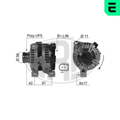 Kuva ERA 210440A Laturi 14V 150A VOLVO: V50, S40 II, C30, FORD: KUGA 1