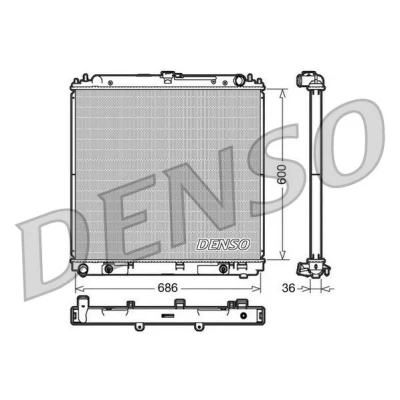 Kuva DENSO DRM46032 Jäähdytin Alumiini 600 686 36