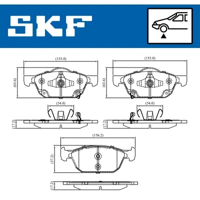 Kuva SKF VKBP 80320 A Jarrupalat akustisella kulumavaroittimella HONDA: CIVIC 8, 10, 10 Stufenheck