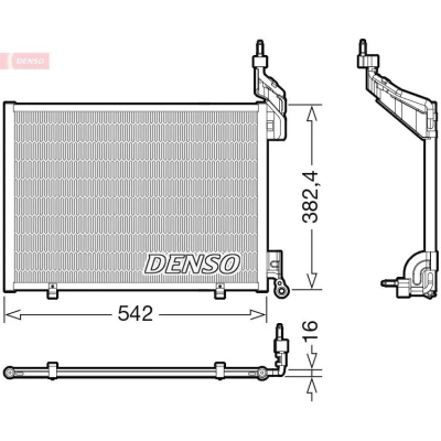 Kuva DENSO DCN10048 Ilmastoinnin Lauhdutin ilman vedenerotinta R 134a