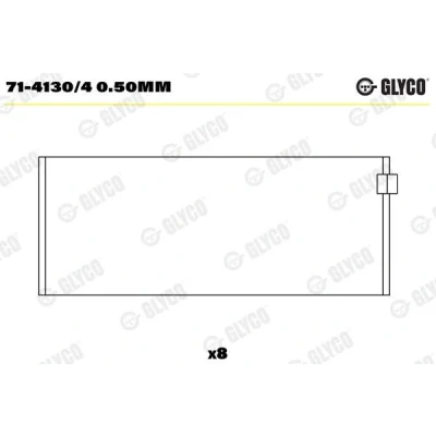 Kuva GLYCO 71 4130/4 0.50mm Kiertokangen Laakeri FIAT: Ducato II Bussi, RENAULT: MASTER 2 Kasten