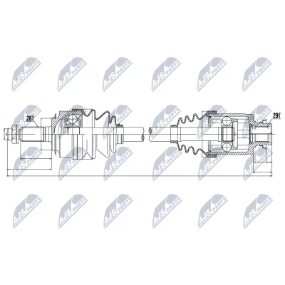 Kuva NTY NPW HD 042 Vetoakseli Etuakseli, oikea 628 Käsivaihteisto HONDA: CR V 2