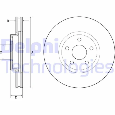 Kuva DELPHI BG4803C Jarrulevyt 300 28 5 Tuuletettu pinnoitettu käsittelemätön ilman pyöränlaakeria, ABS sensorirengasta FORD: Galaxy Mk3 MPV