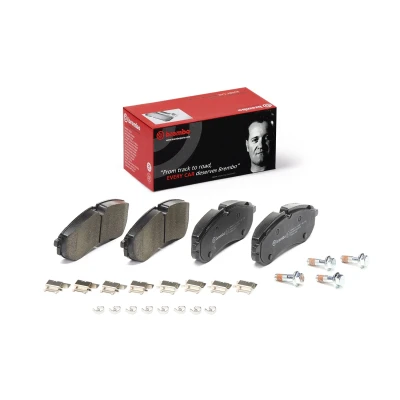 Kuva BREMBO P 85 178 Jarrupalat Kulumisenilmaisemelle Jarrusatulan ruuveilla, Huudonvaimennuspellillä Tarvikkeilla VOLKSWAGEN: Crafter Van, Bussi