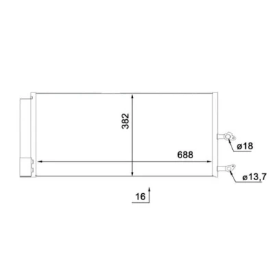 Kuva MAHLE ORIGINAL AC 890 000S Ilmastoinnin Lauhdutin Vedenerottimella 14 18,0 688