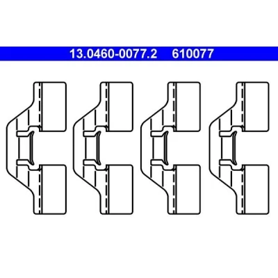 Kuva ATE 13.0460 0077.2 Tarvikesarja, Jarrupala RENAULT: MEGANE 2 Kombi