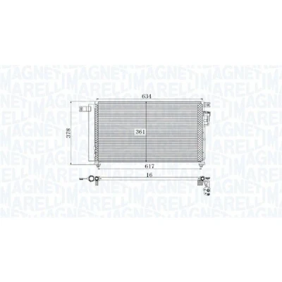 Kuva MAGNETI MARELLI 350203961000 Ilmastoinnin Lauhdutin Vedenerottimella 634x361x16 361 634 16