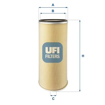Kuva UFI 27.436.00 Ilmansuodatin 265mm 151mm Suodatinpanos
