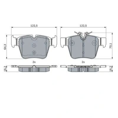 Kuva BOSCH 0 986 424 334 Jarrupalat Low Metallic MERCEDES BENZ: C sarja T modell, Sedan, GLC SUV