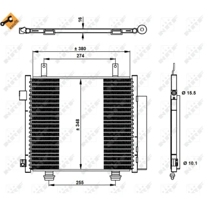Kuva NRF EASY FIT 350337 Ilmastoinnin Lauhdutin Vedenerottimella, Tiivisterenkaalla 15,5 10,1 Alumiini 380 SUZUKI: Alto VII