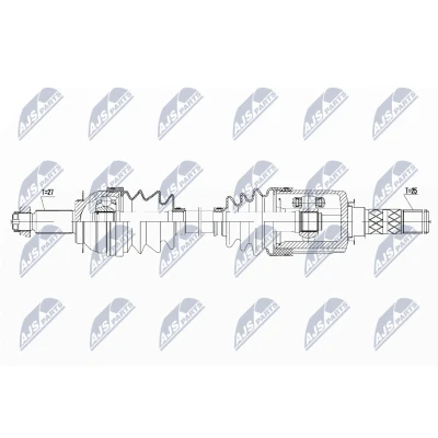 Kuva NTY NPW SB 012 Vetoakseli Etuakseli, vasen, oikea 795 SUBARU: Forester III, XV I