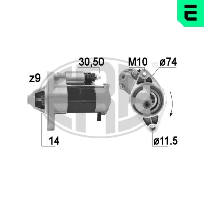 Kuva ERA 220926A Starttimoottori 12V 1kW 9 30 50 74mm TOYOTA: Yaris I Hatchback, Verso