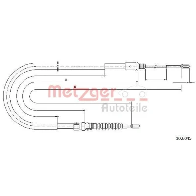 Kuva METZGER 10.6045 Käsijarruvaijeri Taakse, vasen, oikea 2033/1188 COFLE PEUGEOT: 308 I SW