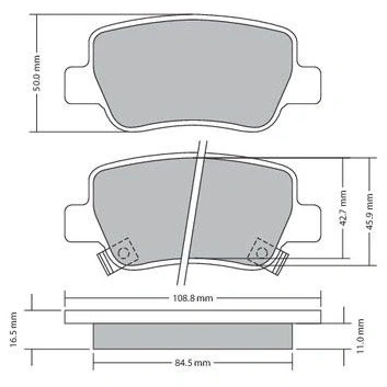 Kuva METZGER 1170307 Jarrupalat Taka akseli akustisella kulumavaroittimella Huudonvaimennuspellillä TOYOTA: Avensis III Farmari, Sedan