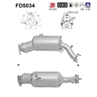 Kuva AS FD5034 Hiukkassuodatin Euro 5 Kordieriitti AUDI: A6 C7 Avant, A4 B8 Q5
