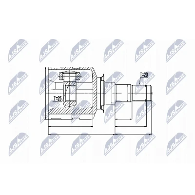 Kuva NTY NPW TY 013 Vetonivel Etuakseli, oikea, Vaihteiston puoli TOYOTA: Alphard I, RAV4 III SUV, IV LEXUS: RX II