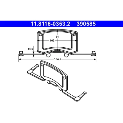 Kuva ATE 11.8116 0353.2 Jousi, Jarrusatula BMW: 5 Sedan, Touring, 7