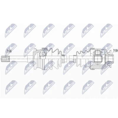 Kuva NTY NPW MZ 068 Vetoakseli Etuakseli, vasen 540 FORD: Ranger Mk2
