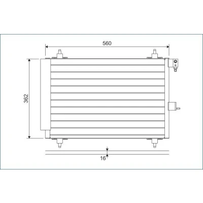 Kuva VALEO 817508 Ilmastoinnin Lauhdutin Vedenerottimella Alumiini 362 R 134a CITROËN: Xsara Picasso, Hatchback, Farmari