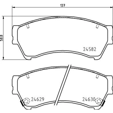 Kuva BREMBO P 49 060 Jarrupalat akustisella kulumavaroittimella Ilman tarvikkeita MAZDA: 6 Sedan