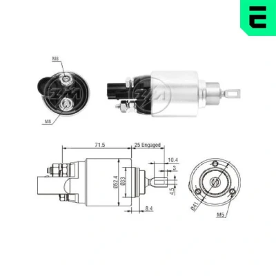 Kuva Magneettikytkin, käynnistin AUDI, SEAT, SKODA, VW OE 02E 911 287, 0AH 287 A